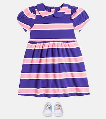 Striped cotton-blend dress | Mini Rodini