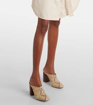 Ambre snake-effect leather mules | Chloé