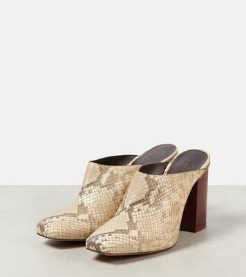 Ambre snake-effect leather mules | Chloé
