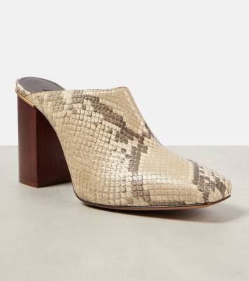 Ambre snake-effect leather mules | Chloé