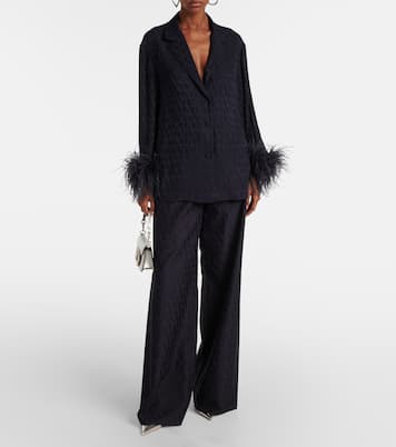 Hemd Toile Iconographe aus Seide mit Federn | Valentino