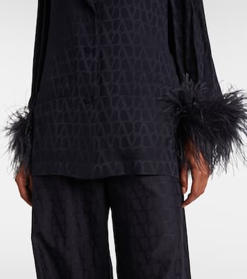 Hemd Toile Iconographe aus Seide mit Federn | Valentino