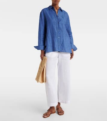 Lola linen wide-leg pants | Velvet