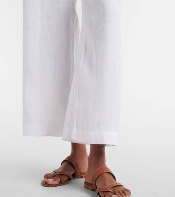 Lola linen wide-leg pants | Velvet