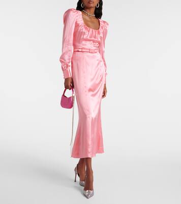 Abito midi in raso di seta | Alessandra Rich