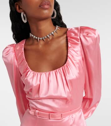 Abito midi in raso di seta | Alessandra Rich