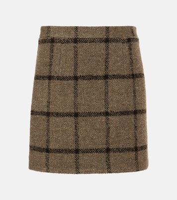 Checked wool-blend tweed miniskirt | Patou