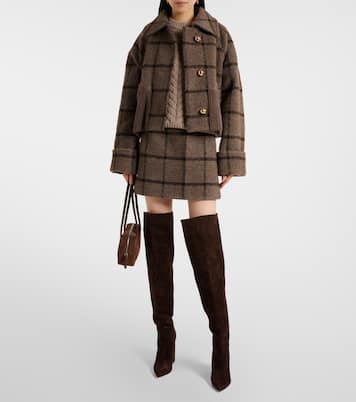 Checked wool-blend tweed miniskirt | Patou