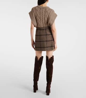 Checked wool-blend tweed miniskirt | Patou