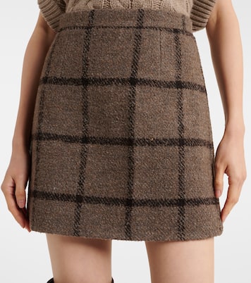Checked wool-blend tweed miniskirt | Patou