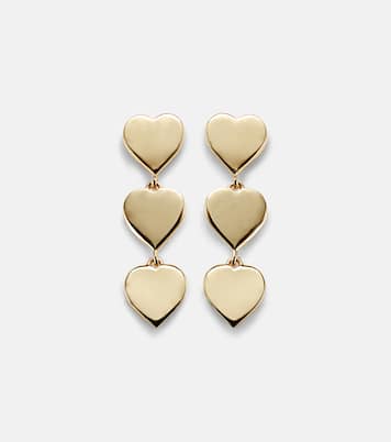 Orecchini Pure Three Heart Linear in oro 14kt  | Sydney Evan