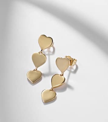Orecchini Pure Three Heart Linear in oro 14kt  | Sydney Evan