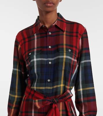 Checked cotton-blend shirt dress | Polo Ralph Lauren