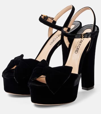 Brigitte 130 velvet platform sandals | Tom Ford