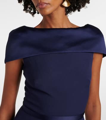 Rella draped peplum heavy crêpe midi dress | Safiyaa