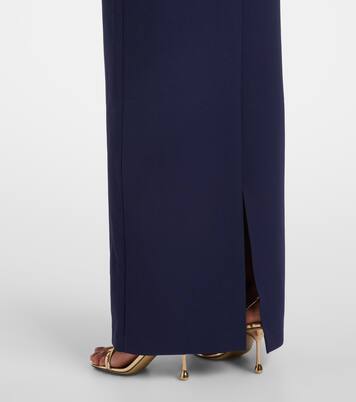 Rella draped peplum heavy crêpe midi dress | Safiyaa