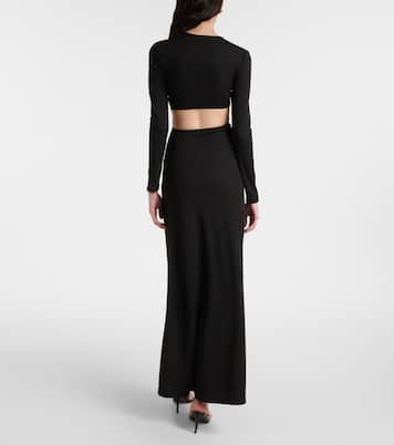 Abito lungo S-Buckle con applicazione | Christopher Esber