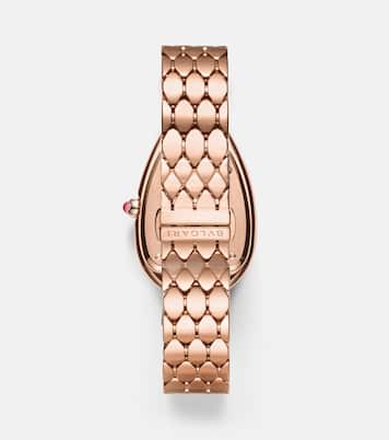 Serpenti Seduttori 33mm rose gold watch with rubellite and quartz  | Bvlgari