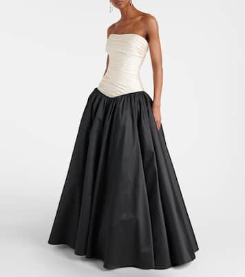 Strapless mikado and taffeta gown | Marmar Halim