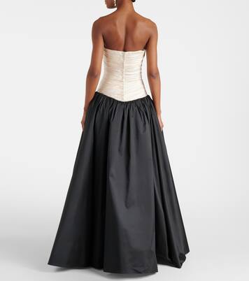 Strapless mikado and taffeta gown | Marmar Halim