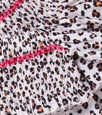 Leopard-print cotton top and skirt set | Monnalisa