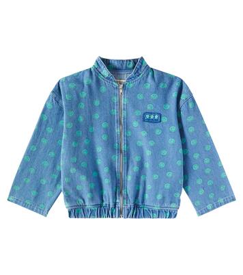 Smiley printed denim bomber jacket | The New Society