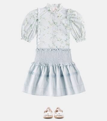 Shirred cotton chambray skirt | Petite Amalie  