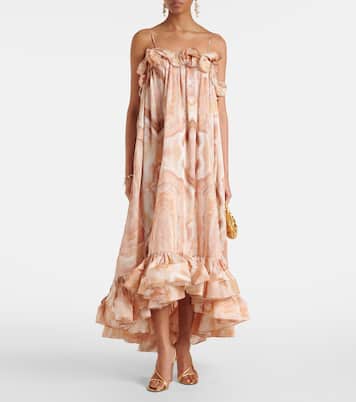 Vestido largo Illuminate de seda estampado | Zimmermann
