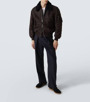Leather-trimmed suede sneakers | Tom Ford