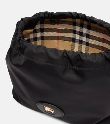 Reversible leather-trimmed pouch | Burberry