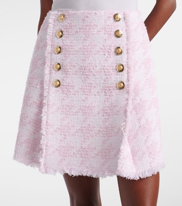 Houndstooth cotton-blend miniskirt | Balmain