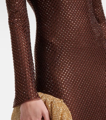 Crystal-embellished mesh gown | Self-Portrait