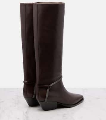 Monili leather knee-high boots | Brunello Cucinelli