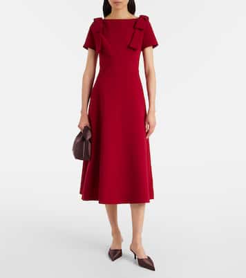 Bow-detail crêpe midi dress | Carolina Herrera
