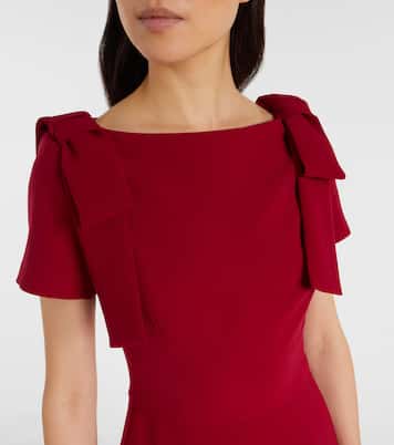 Bow-detail crêpe midi dress | Carolina Herrera
