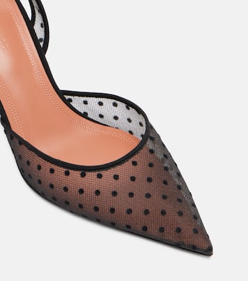 Holli 70 point d'esprit slingback pumps | Amina Muaddi