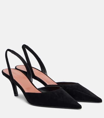 Slingback-Pumps Sofia 60 aus Veloursleder  | Amina Muaddi
