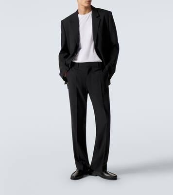 Virgin wool gabardine straight pants | Ami Paris