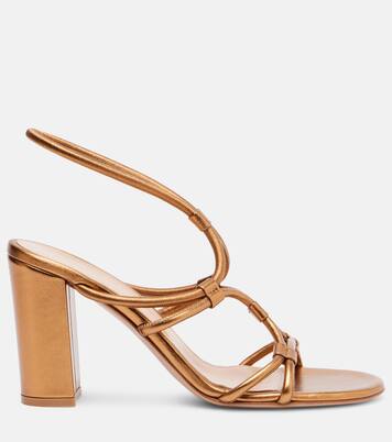 Sandalen aus Metallic-Leder | Gianvito Rossi