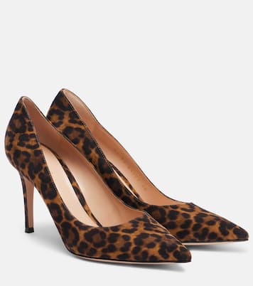 Gianvito 85 leopard-print suede pumps | Gianvito Rossi