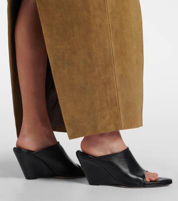 Strap Stretch 75 leather wedge mules | Christen