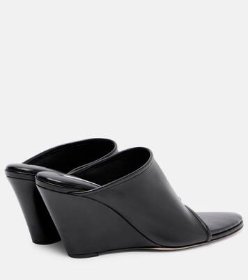 Strap Stretch 75 leather wedge mules | Christen