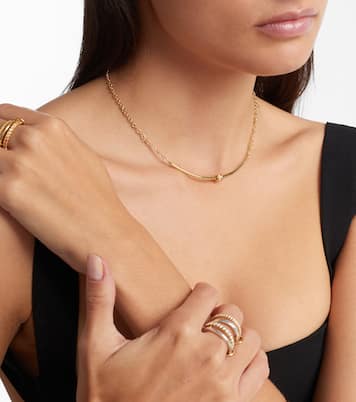 Gravity Arc 18kt gold necklace with diamonds | Spinelli Kilcollin