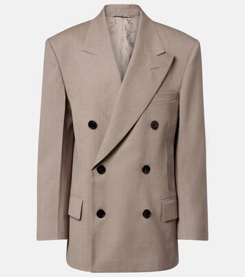 Double-breasted wool mouliné blazer | Gucci