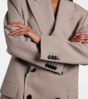 Double-breasted wool mouliné blazer | Gucci