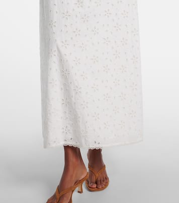 Salma embroidered halterneck cotton midi dress | Posse