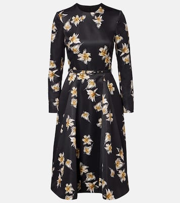 Uccellina floral duchess satin midi dress | Emilia Wickstead