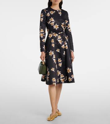 Uccellina floral duchess satin midi dress | Emilia Wickstead