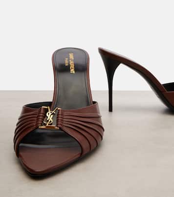 Babylone Cassandre 90 leather mules | Saint Laurent