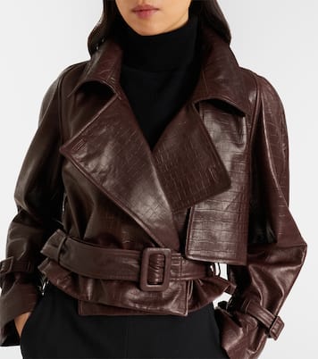 Hatti croc-effect leather jacket | Nour Hammour